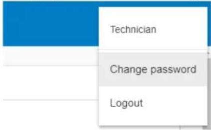 Technician Change password Logout