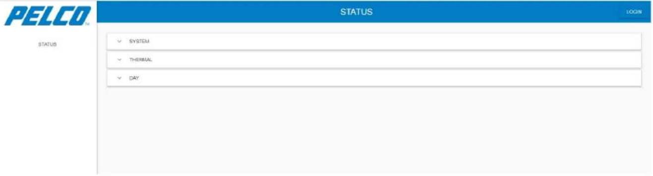 PELCO STATUS STATUS ✓ SYSTEM ✓ THERMAL ✓ DAY