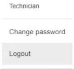 Technician Change password Logout