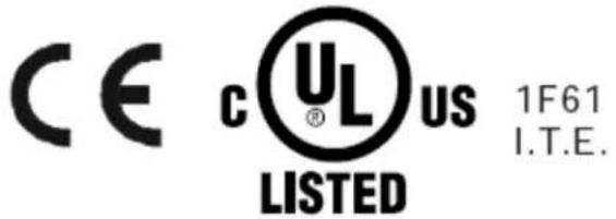 CE cUL us 1F61 LISTED I.T.E.