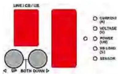 LINE/CB/UB UP BOTH DOWN CURRENT (A) VOLTAGE (V) POWER (W) UP LOAD (S1) SENSOR