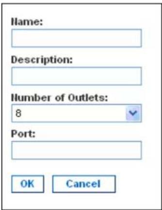 Name: Description: Number of Outlets: 8 Port: OK Cancel