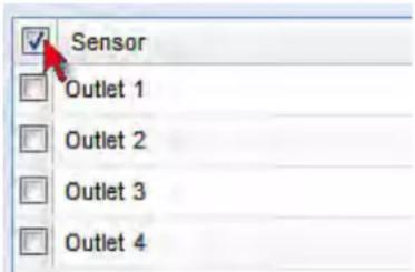 Sensor Outlet 1 Outlet 2 Outlet 3 Outlet 4