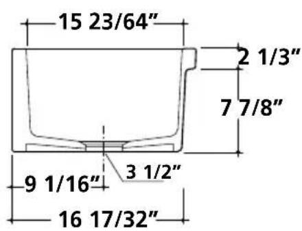 15 23/64" 2 1/3" 7 7/8" 9 1/16" 3 1/2" 16 17/32"