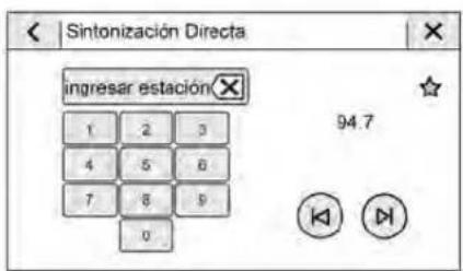 Sintonización Directa ingresar estación 1 2 3 4 5 6 7 8 9 0 94.7