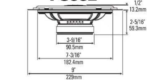 1/2" 13.2mm 2-5/16" 59.3mm 3-9/16" 90.5mm 7-3/16" 182.4mm 9" 229mm
