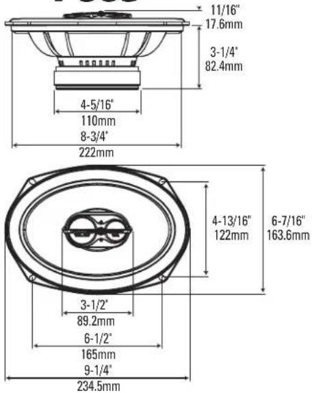 11/16" 17.6mm 3-1/4" 82.4mm 4-5/16" 110mm 8-3/4" 222mm 4-13/16" 122mm 6-7/16" 163.6mm 3-1/2" 89.2mm 6-1/2" 165mm 9-1/4" 234.5mm