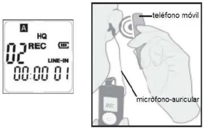HQ REC LINE-IN 02:00 01 00:00 01 Teléfono móvil micrófono-auricular
