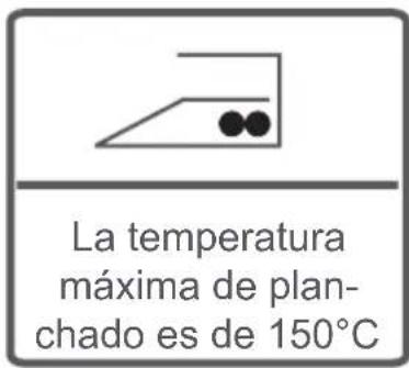 La temperatura máxima de plan- chado es de 150°C
