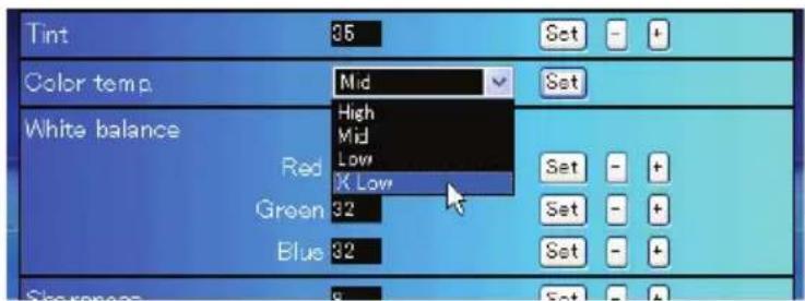 Tint 35 Color temp Mid High Mid Low X Low Red Green 32 Blue 32 Set Set Set Set Set Set Set Set Set Set Set Set Set Shannon
