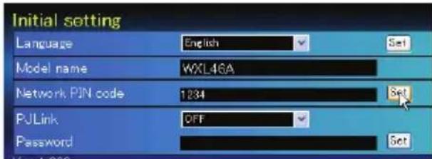 SANYO PLC-WXL46A - Ajuste del código PIN Red - 1
