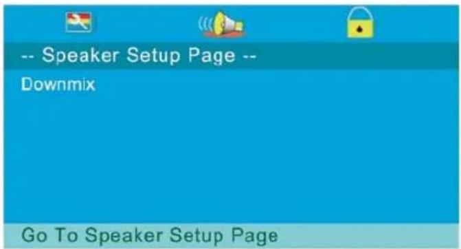 -- Speaker Setup Page -- Downmix Go To Speaker Setup Page