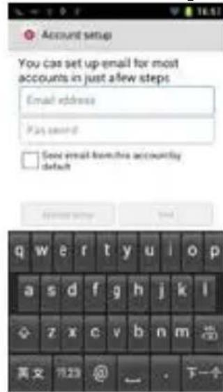 Infiniton W08 - Set up email accounts - 1