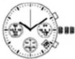 Close-up of a classic analog stopwatch with four dials and an hour hand (no visible text or numbers).