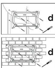 Technical diagram showing cross-sectional views of a mechanical component with labeled parts 'd'