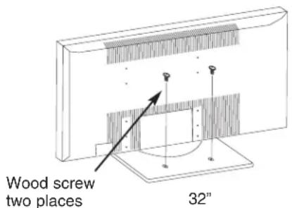 Wood screw two places 32"