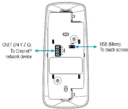 CNET (24 Y Z G): To Cresnet® network device USB (Micro): To touch screen