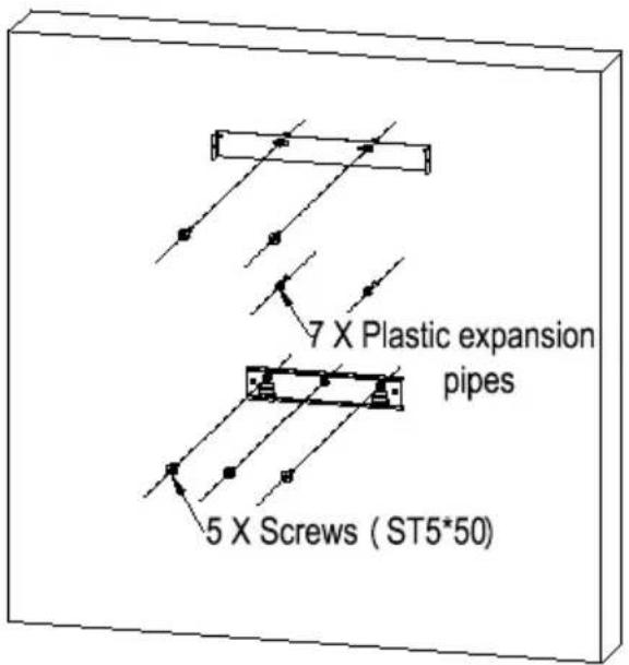 7 X Plastic expansion pipes 5 X Screws ( ST5*50 )