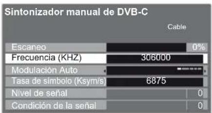 PANASONIC Viera TX-L32EM5E - Establezca manualmente el canal DVB [Sintonía Manual] - 1