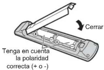 Tenga en cuenta la polaridad correcta (+ o -) Cerrar