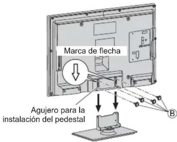 Marca de flecha Agujero para la instalación del pedestal B