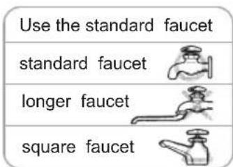 Use the standard faucet standard faucet longer faucet square faucet