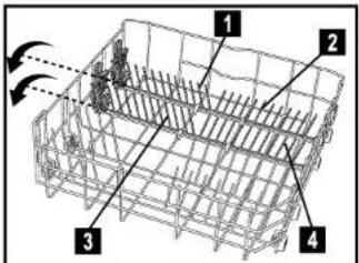 Technical diagram of a steel rebar cage with numbered components and directional arrows indicating flow or movement.