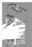 Technical diagram showing a hand operating a mechanical component labeled 'A' in a grid-like structure with metal bars.