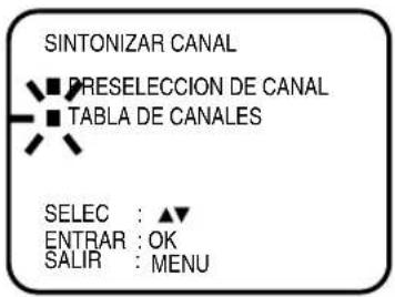 JVC HR-XV1EU - Pulse ▲ para seleccionar TABLA DE CANALES. Después pulse OK. - 1