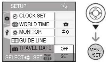 PANASONIC Lumix DMC-FX03 - ■ Configurar a data da viagem - 3