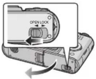 PANASONIC Lumix DMC-FX03 - Colocar/Retirar a Bateria - 1