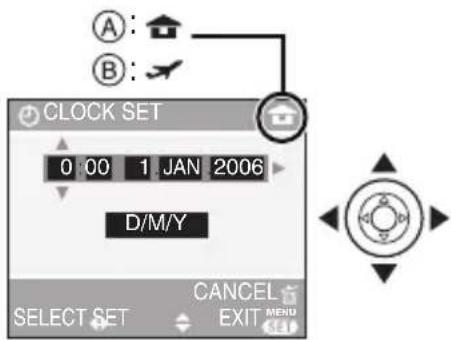 PANASONIC Lumix DMC-FX03 - Prima ▲/▼/◄/► para escolher a data e a hora. - 1