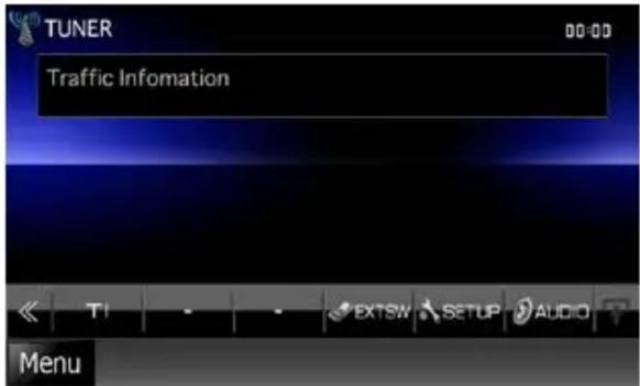 TUNER 00:00 Traffic Infomation Menu