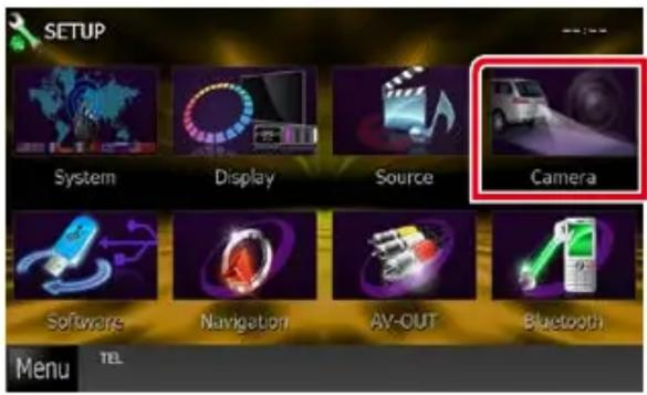 SETUP System Display Source Camera Software Navigation AV-OUT Bluetooth Menu TEL