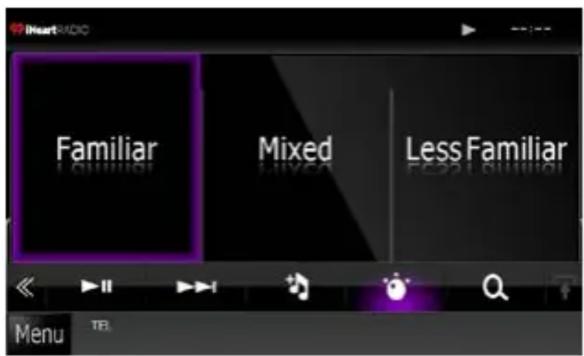 HeartRADIO Familiar Mixed Less Familiar Menu TB