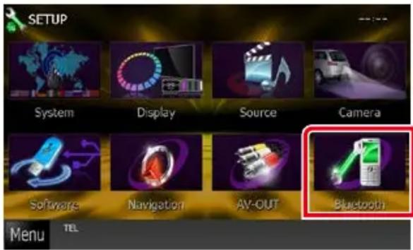 SETUP System Display Source Camera Software Navigation AV-OUT Bluetooth Menu TEL