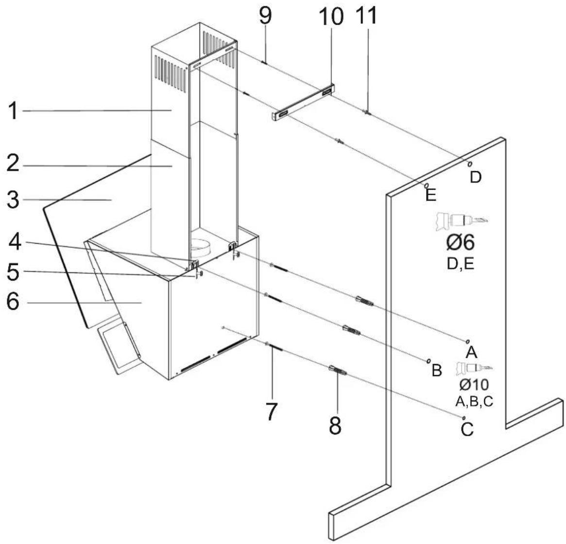 SVAN SVCC9075N - Esquema de instalación y partes - 1