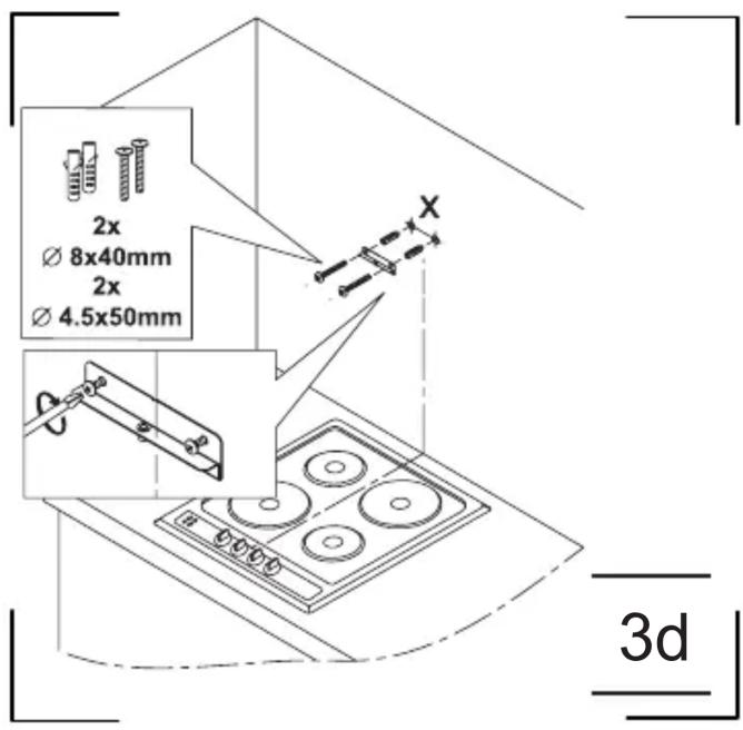 2x Ø 8x40mm 2x Ø 4.5x50mm 3d