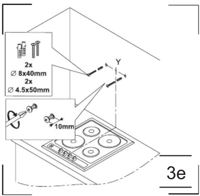 2x Ø 8x40mm 2x Ø 4.5x50mm Y 10mm 3e