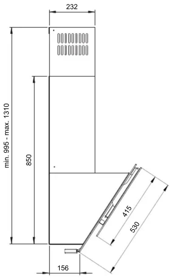 min. 995 - max. 1310 850 232 415 530 156