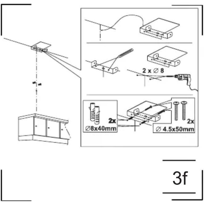 2x Ø8 Ø8x40mm 2x Ø 4.5x50mm 3f