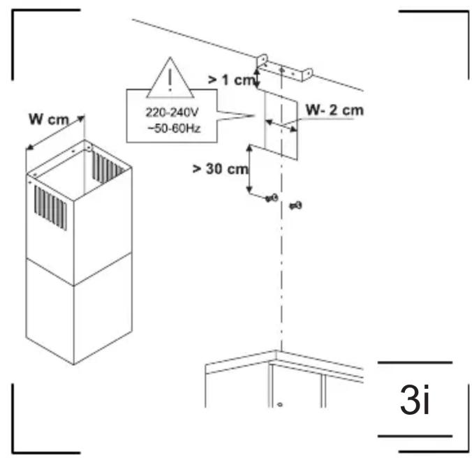 W cm 220-240V -50-60Hz >1 cm W- 2 cm >30 cm φθ φθ 3i