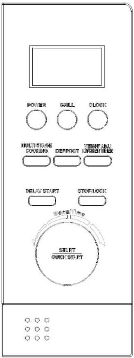 POWER GRILL CLOCK MULTI STAGE COOKING DEEFFECT SHORT END LIFE/THREE DELAY START STOP/LOCK START/ QUICK START
