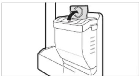 Line drawing of a toilet with a handle and ventilation slots (no text or symbols)