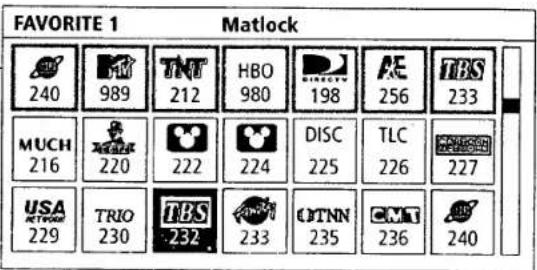 FAVORITE 1 Matlock 240 989 TNT 212 HBO 980 DIRECTV 198 PE 256 TBS 233 MUCH 216 220 222 224 DISC 225 TLC 226 CHINA 227 USA 229 TRIO 230 TBS 232 233 OTNN 235 CMT 236 240