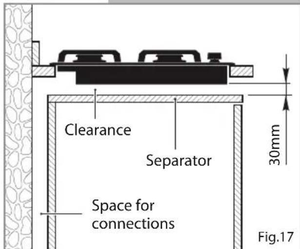 CDA 4Q5 - Installing the Separator Below the Base of the Cooktop - 1