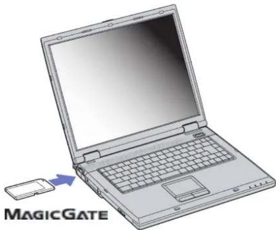 SONY Vaio PCG-GRV570 - ¿Cómo introducir un Memory Stick™? - 1