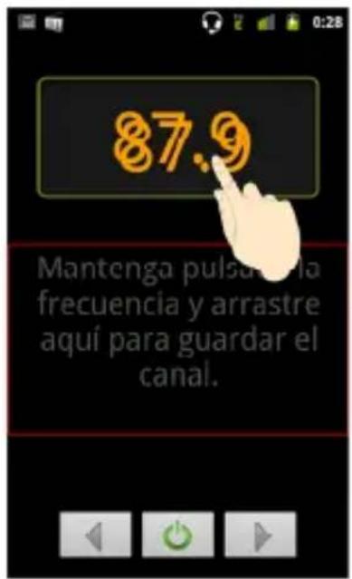 87.9 Mantenga pulsar la frecuencia y arrastre aquí para guardar el canal.
