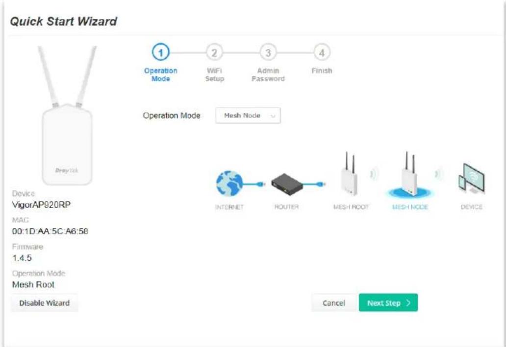 Draytek VigorAP 920R - I-7-3 Settings for Mesh Node - 1