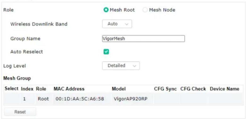 Draytek VigorAP 920R - II-4-1 Mesh Setup - 1